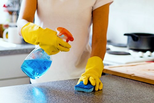 Harrow carpet cleaners treating a carpet for freshness and care