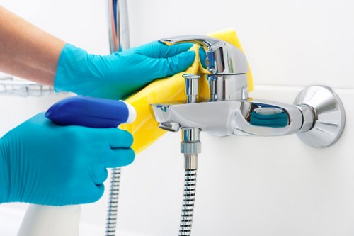 Commercial carpet cleaning equipment in a business setting